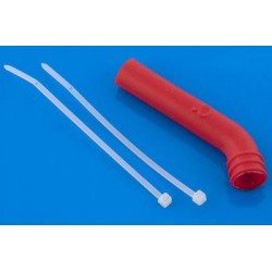 KOLENO NA TLUMIČ 10MM. ČERVENÝ Q-MODEL (130-R)