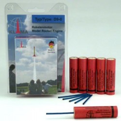KL. RAKETOVÝ MOTOR D9-0 / Balení 6 kusů (0490) NĚMECKO