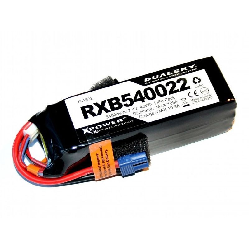 DUALSKY 7.4V/5400MAH RXB 20C/2 VOLTAGEMETER