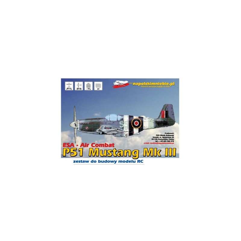 ESA AIRCOMBAT P 51 MUSTANG (BIAŁY) NA POLSKIM NIEBIE