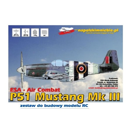 ESA AIRCOMBAT P 51 MUSTANG (BIAŁY) NAPOLSKIM NIEBIE