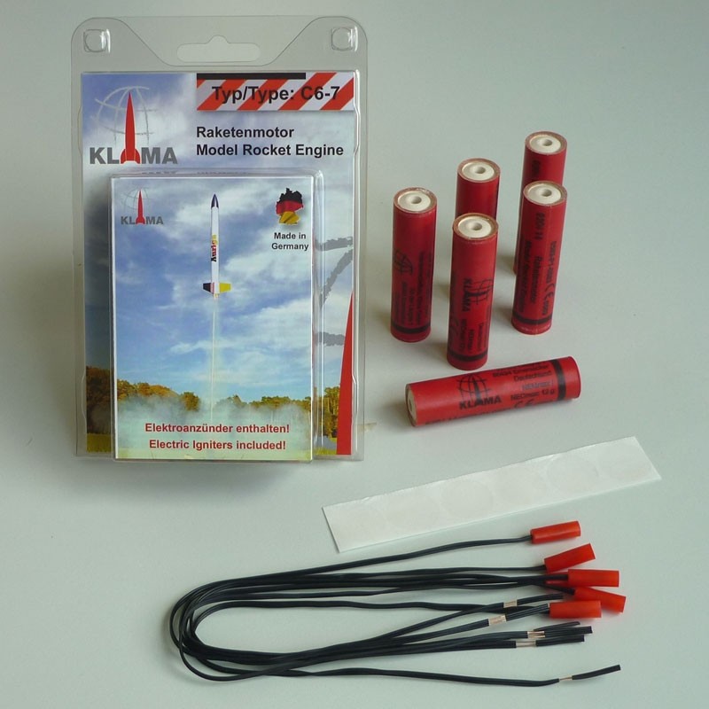 KL.SILNIK RAKIETOWY C6-7 + ZAPALNIK ELEK6 sztuk (0377) GERMANY