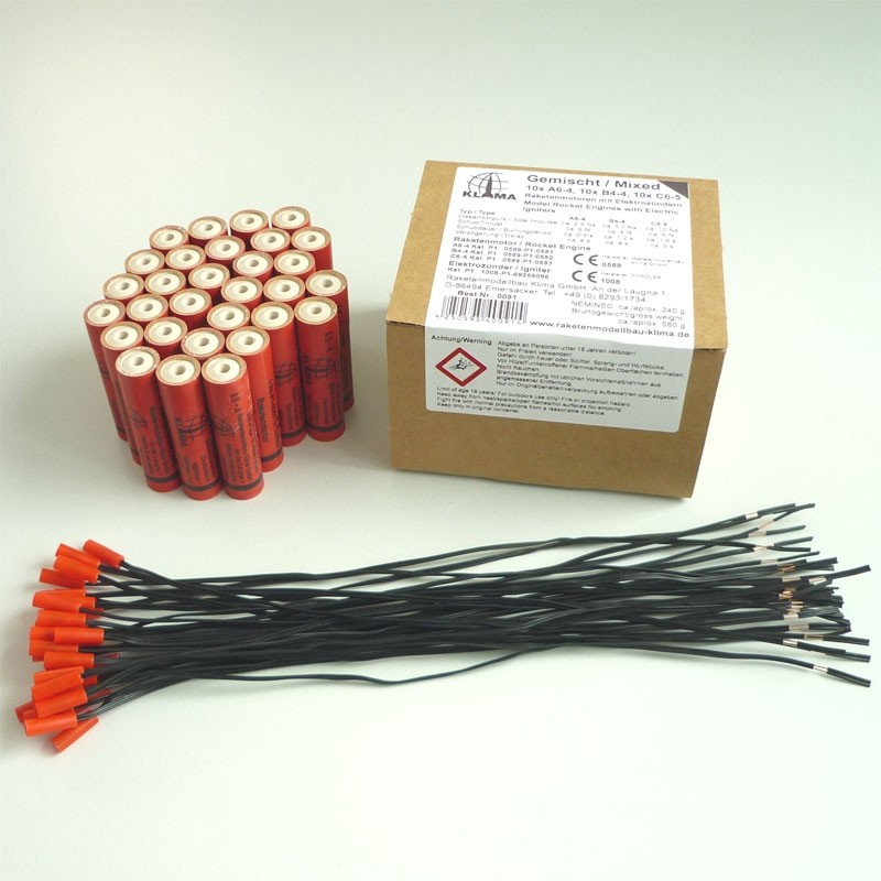 KL.SILNIK RAKIETOWY A,B,C + ZAPALNIK ELE 30 sztuk (0091) GERMANY