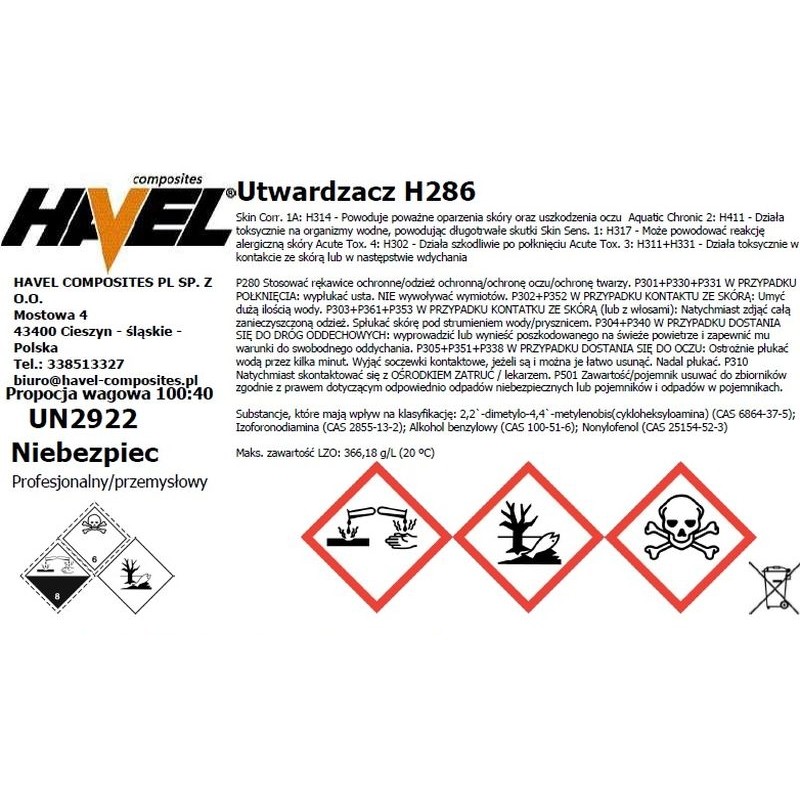 ŻYWICA L285  100G+UTW.L286/40G. 