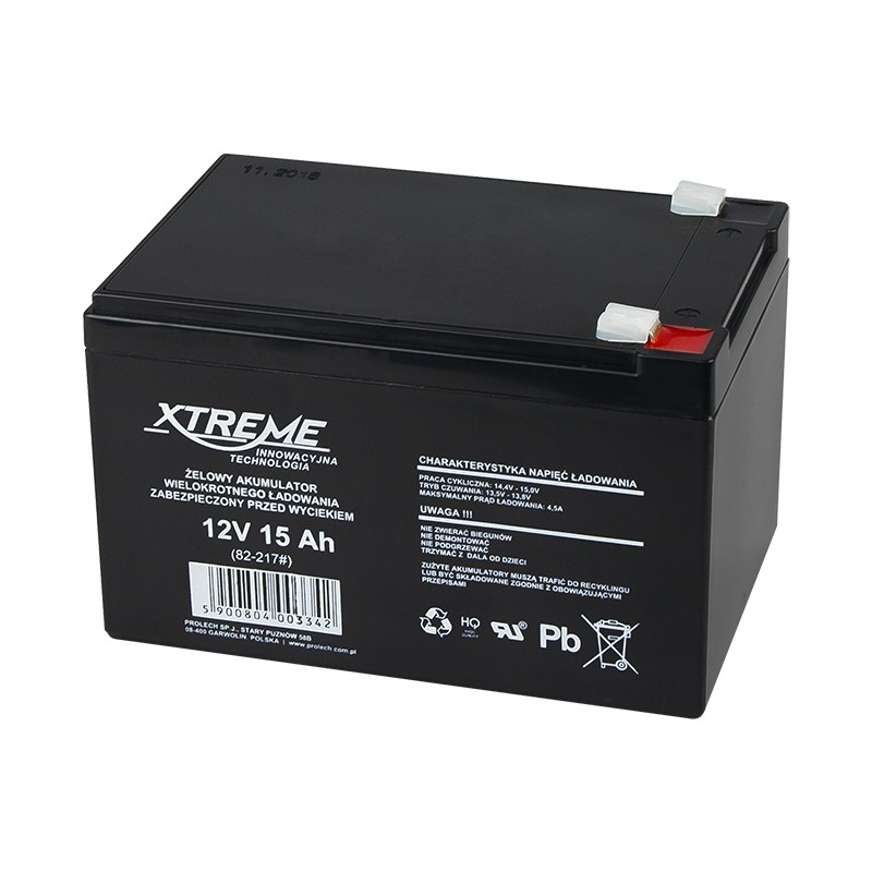 AKUMULATOR ŻELOWY 12V-15 Ah XTREME