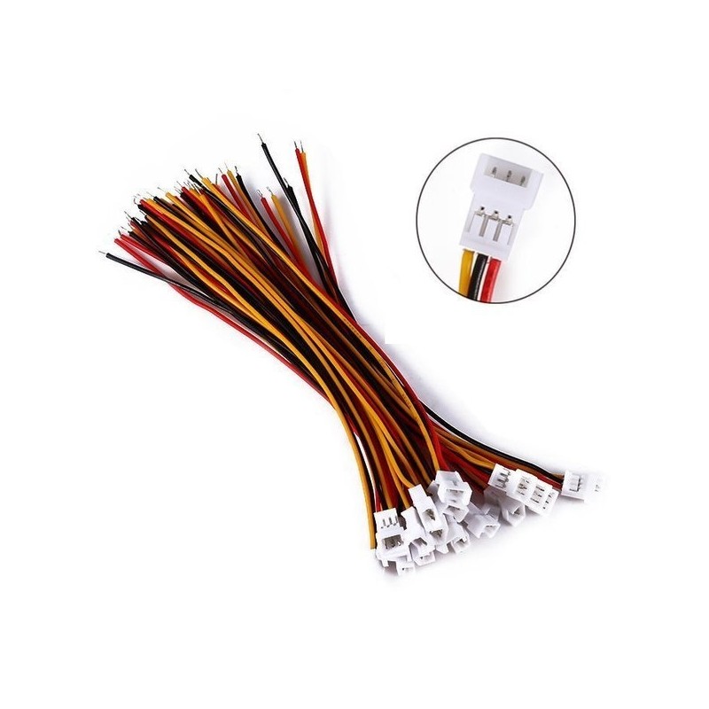 WTYK MICRO JST 100 mm 3 PIN raster 1.25  MĘSKI