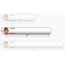 ROCKET TUBE 50 * 385 mm (205038504) s výřezem pro 4 NĚMECKÉ