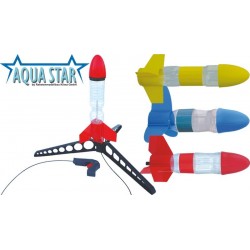 CL.RACKET AQUA STAR (6044_PP) SET WITH LAUNCHER + 3 ROCKETS / GERMANY