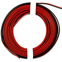 CABLE 2 * 0.14mm2 "ROPE" (51721) 1 meter RED - BLACK / GERMANY