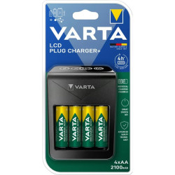 VARTA LCD PLUS CHARGER 57687 + 4 x AA 1.2V/2100 mAh rechargeable batteries