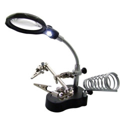 SADA TŘETÍ RUKA s lupou a stojanem na pájku (6275)